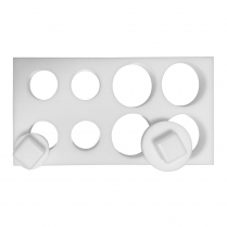 Patty Press 4 x 4" Holes Large & 4 x 2.75" Holes Medium With