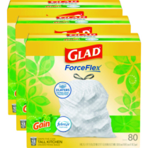 OdorShield Kitchen Bags, 13 gal, 0.95 mil, 80/Box