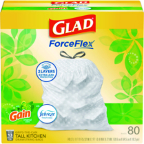 OdorShield Kitchen Bags, 13 gal, 0.95 mil, 80/Box