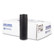 High-Density Liners, 33 gal, 16 mic, Black, 10 rolls/case