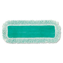 Dust Pad with Fringe, Microfiber, 18" Long, Green, 6/case