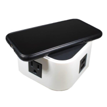 Quad Power Station; Wireless Charging, USB-A, 120V White 10/CS
