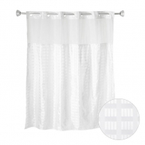 HookFree Shwr Crtn-71x77-Chkrd Ptrn, win & snp lnr