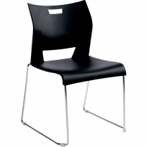 Global® Duet™ Stacking Chair Armless Asphalt Night