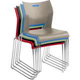 Global® Duet™ Stacking Chair Armless Asphalt Night