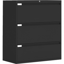 Global® Fileworks® 9300 Plus 3-Drawer Lateral File Cabinet Black