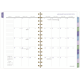 AT-A-GLANCE® Badge Floral Weekly/Monthly Planner 8-1/2" x 6" Bilingual Purple/Green
