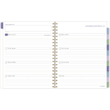 AT-A-GLANCE® Badge Floral Weekly/Monthly Planner 11" x 9" Bilingual Purple/Green