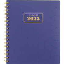AT-A-GLANCE® Badge Geo Weekly/Monthly Planner 8-3/4" x 7-3/8" Bilingual Blue