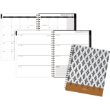 Cambridge®Adorn Weekly/Monthly Planner Bilingual 9" x 11" Black/White/Brown