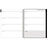 Cambridge®Adorn Weekly/Monthly Planner Bilingual 9" x 11" Black/White/Brown
