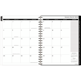 Cambridge®Adorn Weekly/Monthly Planner Bilingual 9" x 11" Black/White/Brown