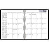 AT-A-GLANCE® Monthly Wire Bound Diary 8-3/4" x 6-7/8" Bilingual Black