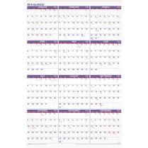 AT-A-GLANCE® Recycled Yearly Wall Calendar 24" x 36" English