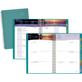 Mead® Tropical Weekly Poly Fashion Planner 5-7/8" x 8-1/4" Bilingual Assorted Blue