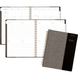 AT-A-GLANCE® Signature Collection Weekly/Monthly Planner 11-1/4" x 9" English Black/Grey