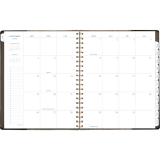 AT-A-GLANCE® Signature Collection Weekly/Monthly Planner 11-1/4" x 9" English Black/Grey