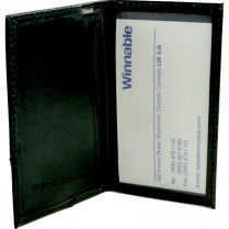 Winnable Business Card Holder 48-Card Capacity Bonded Leather Black