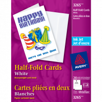 Avery® Half-Fold Greeting Cards 8-1/2" x 5-1/2" White 20 sets/box