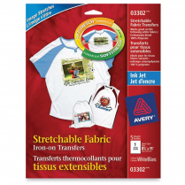 Avery Stretchable T-Shirt Transfer Sheets 8-1/2" x 11" 5/pkg
