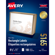 Avery® TrueBlock™ Shipping Labels 8-1/2" x 11" Laser/Inkjet 100/box