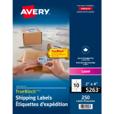 Avery® TrueBlock™ Shipping Labels 2" x 4" Laser/Inkjet 250/pkg