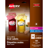Avery® Print-to-the-Edge Oval Labels 1-1/2" x 2-1/2" Glossy 180/pkg