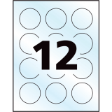 Avery® Print-to-the-Edge Round Labels 2" Glossy Clear 96/pkg