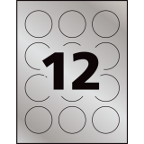 Avery® Embossed Round Labels 2" Foil Silver 96/pkg