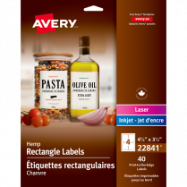 Avery® Print-to-the-Edge Hemp Labels 3-1/2" x 4-3/4" 40/pkg