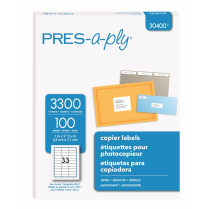 PRES-a-ply® Copier Labels Permanent 1" x 2-3/4" 3,300/box