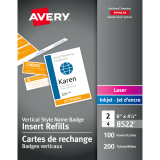 Avery® Premium Name Badges 6" x 4-1/4" White 100/box