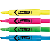 Avery® HI-LITER® Chisel Tip Assorted Colours 4/pkg
