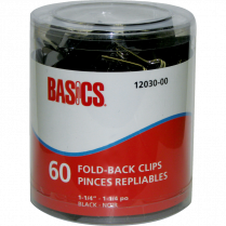 Basics® Fold-Back Clips 1-1/4" 60/tub
