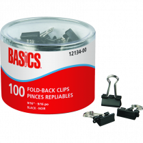 Basics® Fold-Back Clips 9/16" 100/pkg
