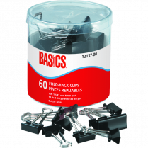 Basics® Fold-Back Clips Assorted Sizes 60/tub
