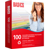 Basics® Coloured Reversible File Folders Legal Black 100/box