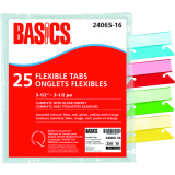 Basics® Flexible Tabs 3-1/2" Assorted Colours 25/pkg