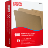 Basics® Reversible File Folders Letter Kraft 100/box