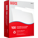 Basics® Reversible File Folders Letter Ivory 100/box