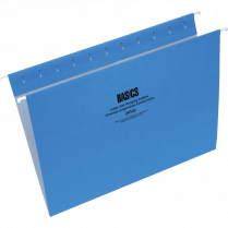 Basics® Coloured Hanging Folders Letter Blue 25/box