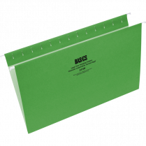 Basics® Coloured Hanging Folders Legal Light Green 25/box