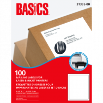 Basics® Mailing Labels Laser 8-1/2" x 11" 100/box
