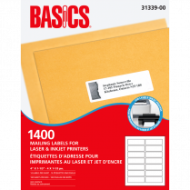 Basics® Mailing Labels Laser 4" x 1-1/3" 1,400/box