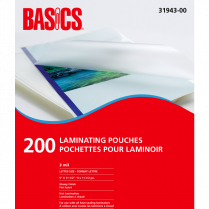 Basics® Laminating Pouches Letter Size 3mil 9" x 11-1/2" 200/pkg