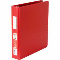 Basics® D-Ring Binder 1-1/2" Red