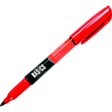 Basics® Permanent Markers Pen Style Fine Tip Red 12/box