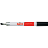 Basics® Permanent Marker Metal Barrel Conical Tip Black 10/box