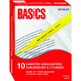 Basics® Canister Highlighters Chisel Tip Yellow 10/pkg
