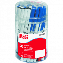 Basics® Stick Pens Medium Point Assorted 50/tub
